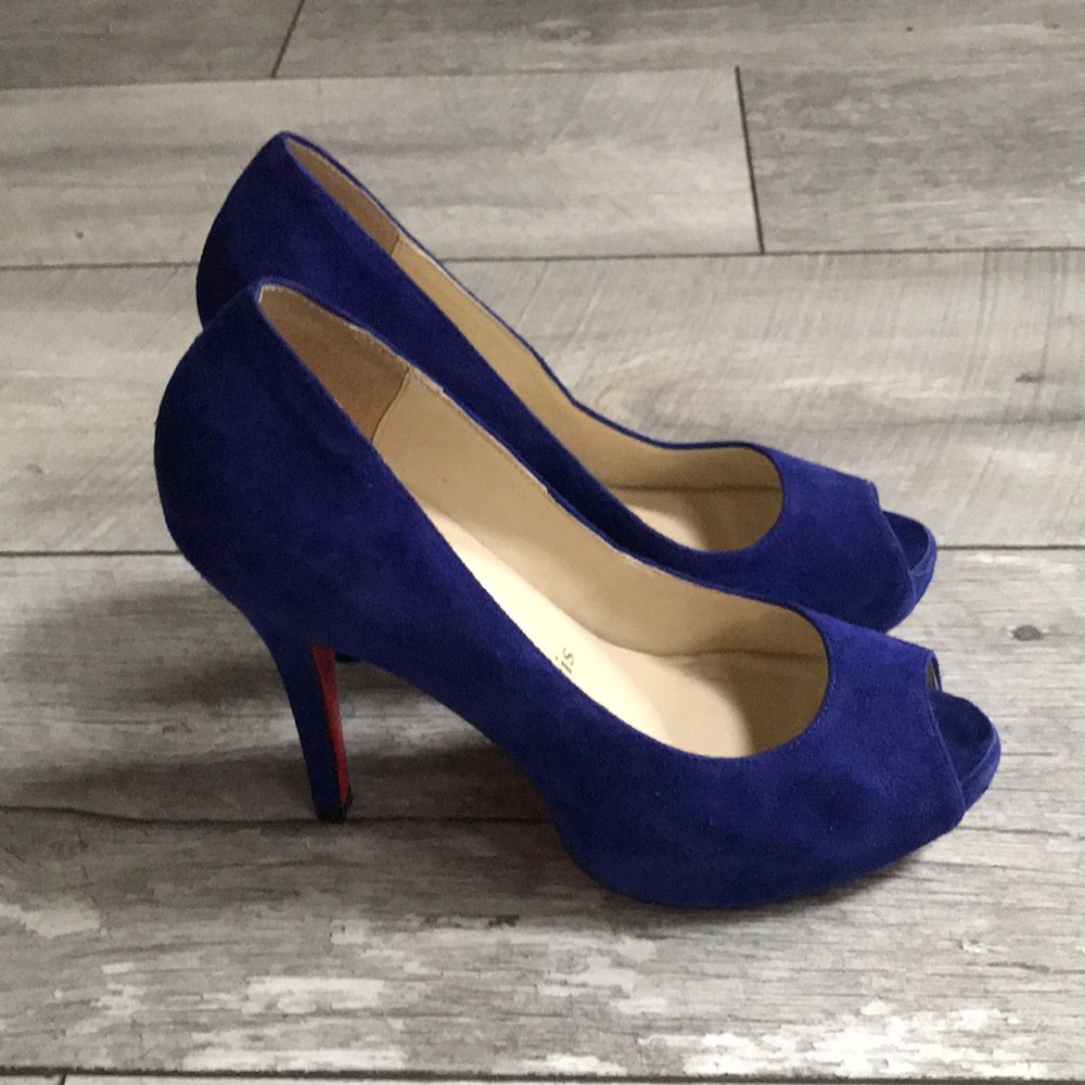 LOUBOUTIN Inspired Blue Suede Pumps